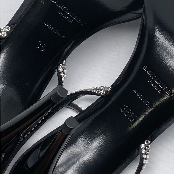 SAINT LAURENT Gippy 90 Crystal Embellished Sandals - Picture 14 of 14